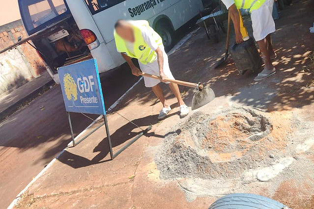 GDF Presente restaura asfalto e pinta paradas de ônibus em Santa Maria