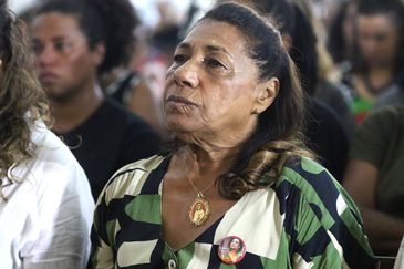 Rio de Janeiro (RJ), 14/03/2023 - Marinete da Silva, mãe de Marielle Franco, em Mssa de 5 anos por Marielle e Anderson, na igreja Nossa Senhora do Parto, centro da cidade. Foto:Tânia Rêgo/Agência Brasil