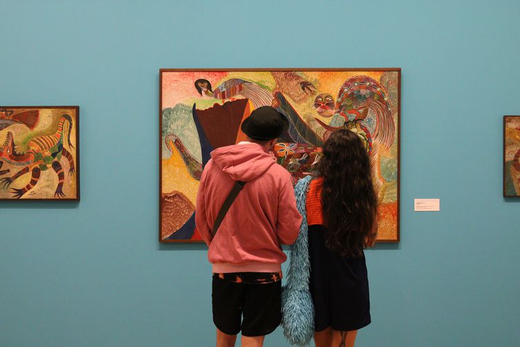 São Paulo, 10/03/2023, Mostra panorâmica Chico da Silva e o ateliê do Pirambu, com curadoria de Thierry de Freitas, na Pinacoteca de São Paulo. Foto: Rovena Rosa/Agência Brasil