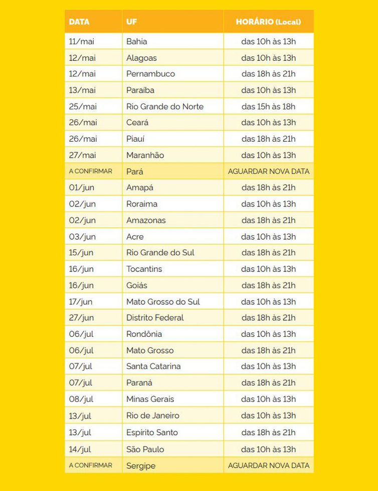 Brasília - 26.05.2023 -   Calendário das plenárias nas 27 unidades federativas para discutir o PPA Participativo.  Foto: Reprodução/ Gov.br