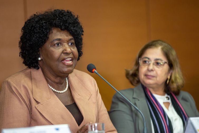Brasília - 30/05/2023 A deputada Benedita da Silva, e a ministra das Mulheres, Cida Gonçalves, participam da abertura oficial das atividades do Conselho Nacional dos Direitos da Mulher (CNDM). Foto: Fabio Rodrigues-Pozzebom/ Agência Brasil