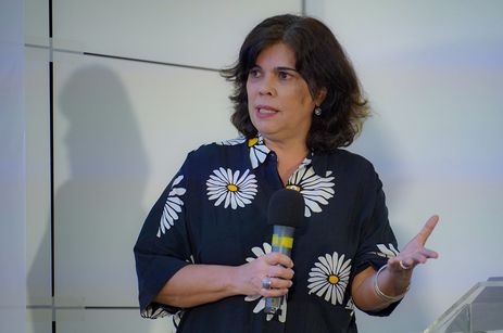 Brasília (DF), 01/08/2023, A diretora de jornalismo da EBC, Cida Matos, durante lançamento da nova marca da EBC. Foto: Rafa Neddermeyer/Agência Brasil