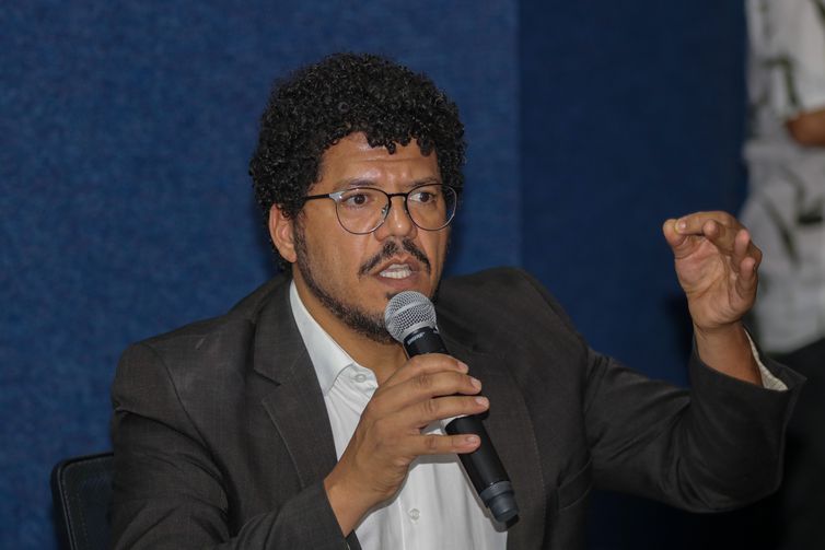 Brasília (DF) 03/08/2023 - Secretário de Acesso à Justiça do MJ, Marivaldo Pereira, na apresentação do  relatório do grupo de trabalho (GT) de combate ao racismo no esporte. Foto: Wilson Dias/Agência Brasil.