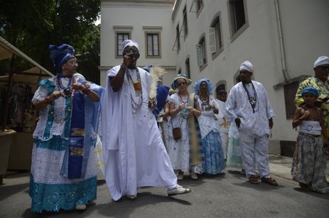 Rio de Janeiro (RJ) 20/01/2024 – Festival Àgbàdo celebra o milho sagrado de Oxóssi para promoção da liberdade religiosa no feriado de São Sebastião, nos jardins do Museu da República. Foto: Fernando Frazão/Agência Brasil