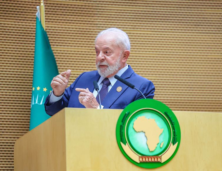 17.02.2024 - Presidente da República, Luiz Inácio Lula da Silva, durante a cerimônia de Abertura da 37º Cúpula da União Africana, na Sede da União Africana. Adis Abeba - Etiópia.  

Foto: Ricardo Stuckert / PR