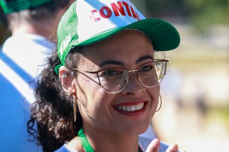 Brasília (DF) 21/05/2024 A secretária de Políticas Agrícolas e coordenadora do Grito da Terra, Vânia Marques, participa da passeata do  24º Grito da Terra Brasil na Esplanada dos Ministérios 
 Foto: Fabio Rodrigues-Pozzebom/ Agência Brasil