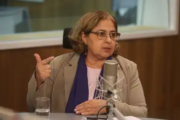 Valter Campanato/Agência Brasil A ministra das Mulheres, Cida Gonçalves, é a entrevistada do programa A Voz do Brasil.