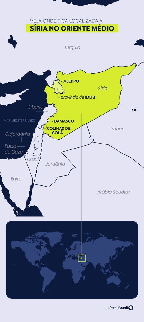 Arte/Agência Brasil mapa Síria