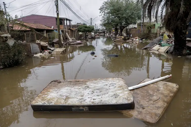 Bruno Peres/Agência Brasil Porto Alegre (RS), 20/06/2024 - Rua alagada pela enchente no município de Eldorado do Sul. Foto: Bruno Peres/Agência Brasil