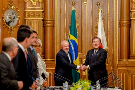 Presidente da República, Luiz Inácio Lula da Silva, durante reunião bilateral com o Primeiro-Ministro do Japão, Shigeru Ishiba, na sala Kacho-no-Ma, do Palácio Akasaka. Tóquio - Japão.  Foto: Ricardo Stuckert / PR