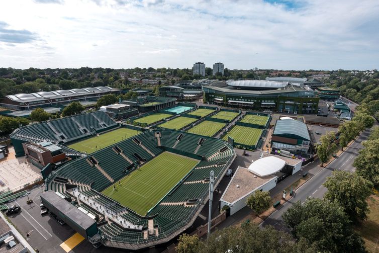 Reprodução X /Wimbledon Complexo de Wimbledon - piso de grama - grand slam