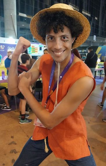 Brasília (DF), 20/06/2025 - O engenheiro de software Pedro Torreão, de 24 anos, de Cospay do Luffy, do anime One Piece, participa do Campus Party. Foto: Daniella Almeida/Agência Brasil
