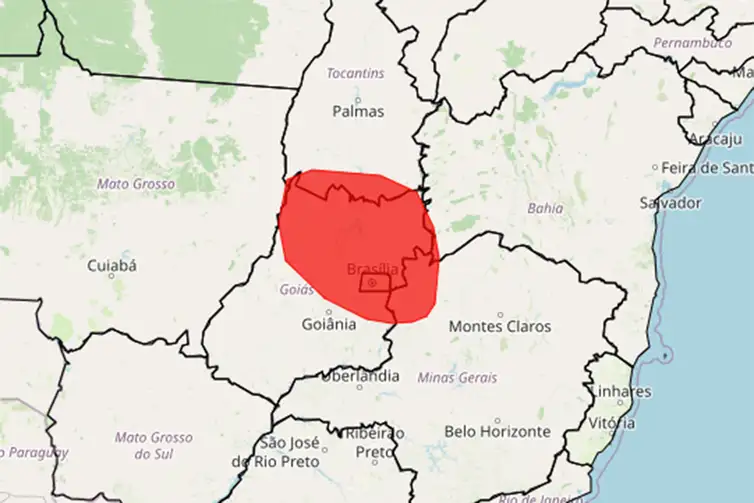 Inmet/divulgação Brasília (DF), 25/08/2025 - Alerta vermelho do inmet sobre baixa umidade. INMET publica aviso iniciando em: 25/08/2025 13:00. Umidade relativa do ar abaixo de 12%. Grande risco de incêndios florestais e à saúde (doenças pulmonares, dores de cabeça e etc). Foto: Inmet/Divulgação