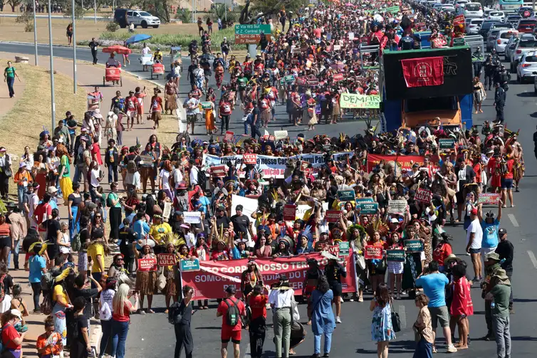 Brasília (DF), 07/08/2025 - Passeata da 4ª Marcha das Mulheres Indígenas. Foto: Antonio Cruz/Agência Brasil