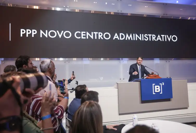 São Paulo (SP), 26/02/2026 - Governador de SP, Tarcísio de Freitas, participa do leilão do PPP novo centro administrativo na B3.
Foto: Paulo Pinto/Agência Brasil