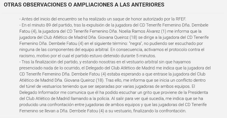 súmula - Copa da Rainha - Atlético de Madri x Tenerife - em 17/03/2026